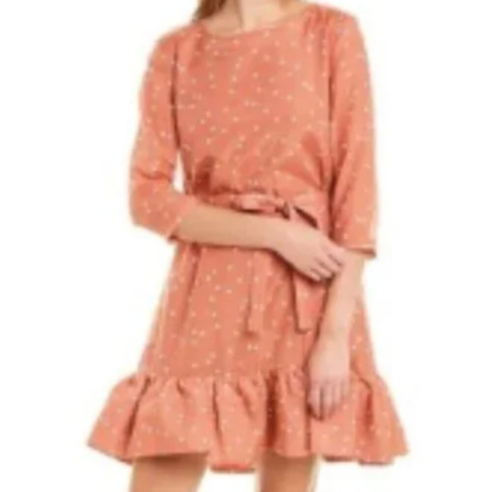 Tuckernuck Persifor Poppy Midi  Dress Reverse Drip Drop In Poppy Polka Dot